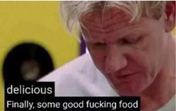 Carte meme Enfin, Un Bon Foutu Repas