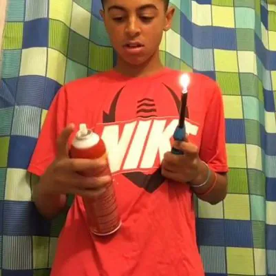 Fire Spray Challenge meme card