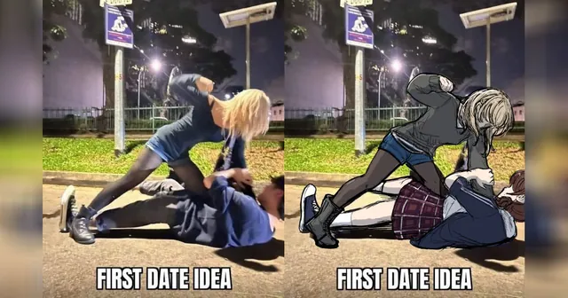 Carte meme First Date Idea (Park Fight Redraw)