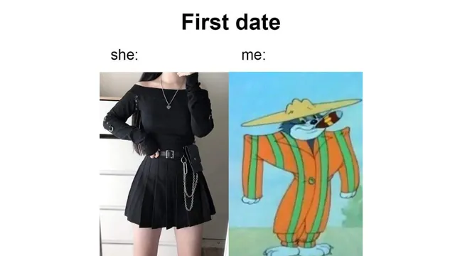 First Date: She vs. Me meme card