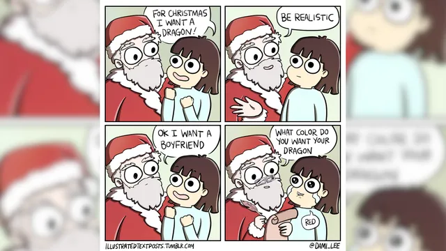 "For Christmas I Want A Dragon!" meme card
