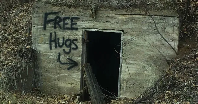 Free Hugs Bunker meme card
