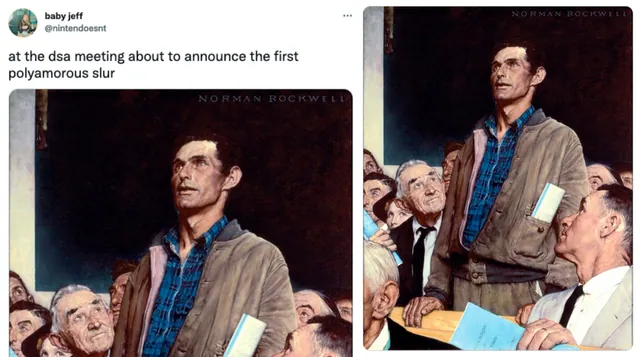 Freedom of Speech (Norman Rockwell Painting) meme card