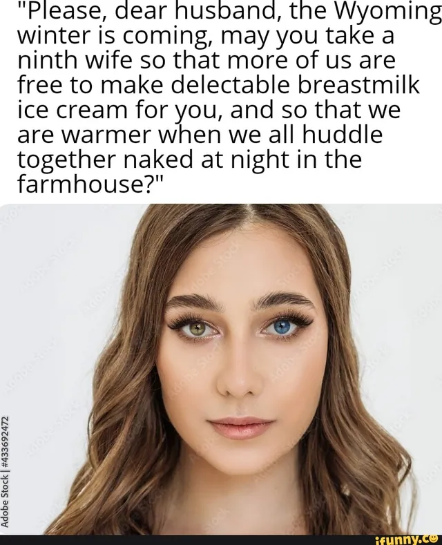 Carte meme Full Breasted Blonde Heterochromia Wives