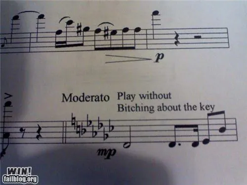 Funny Sheet Music Annotations meme card