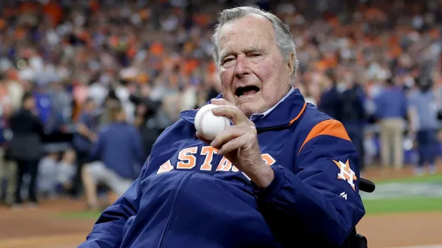 George H.W. Bush Holding A Baseball meme card