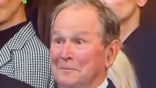 George W. Bush's Facial Expressions at Donald Trump's Inauguration meme card