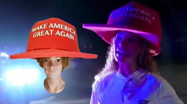 Giant Foam MAGA Hat meme card