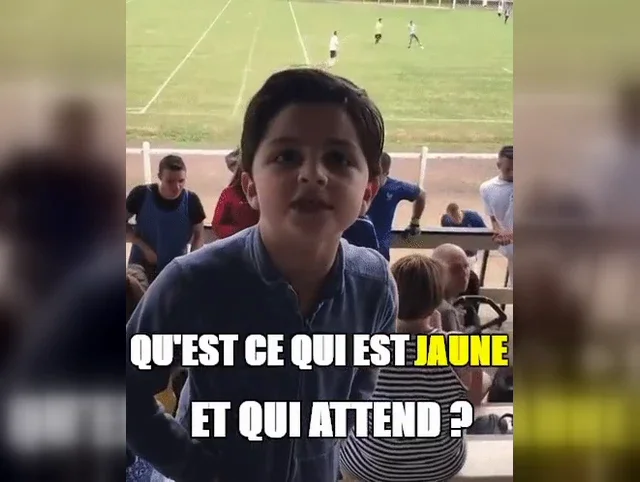 Qu'est-ce qui est jaune et qui attend ? meme