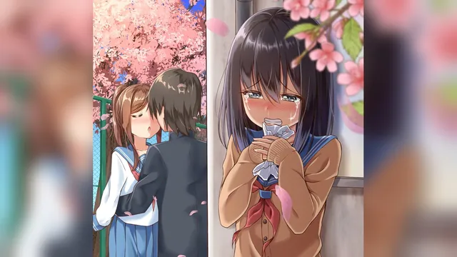 Girl Crying Next to a Kissing Couple meme card