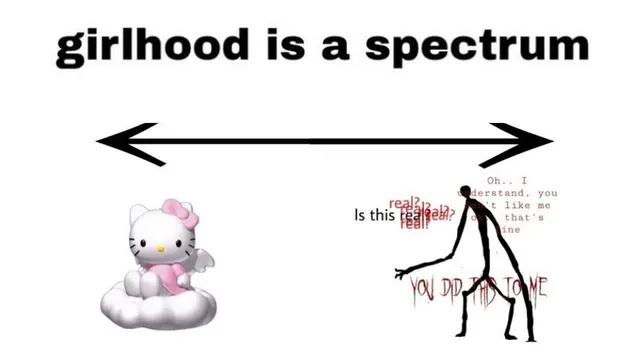 Girlhood Is A Spectrum meme card
