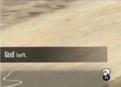 God Left meme card