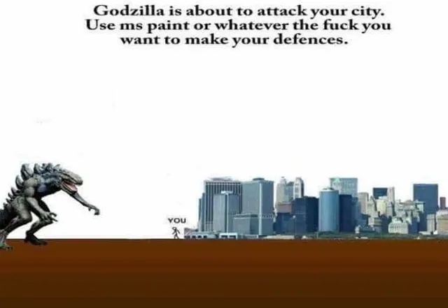 Carte meme Godzilla Is About to Attack Your City