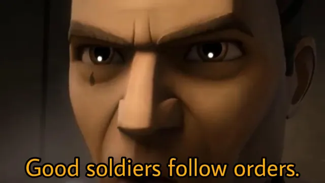 Good Soldiers Follow Orders meme card