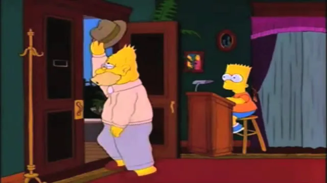 Grandpa Simpson Walking In and Out meme card