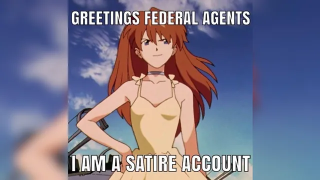 Carte meme Greetings Federal Agents, I Am a Satire Account