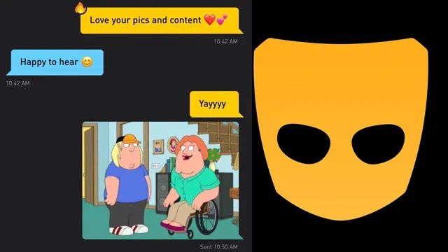 Grindr Screenshots meme card