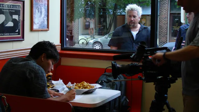 Guy Fieri Staring Through a Window meme card