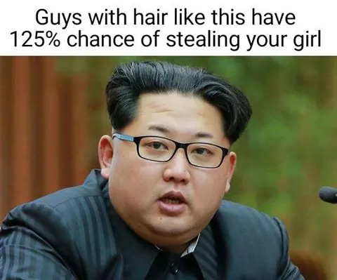 Guys With Hair Like This Have a 125% Chance of Stealing Your Girl meme card