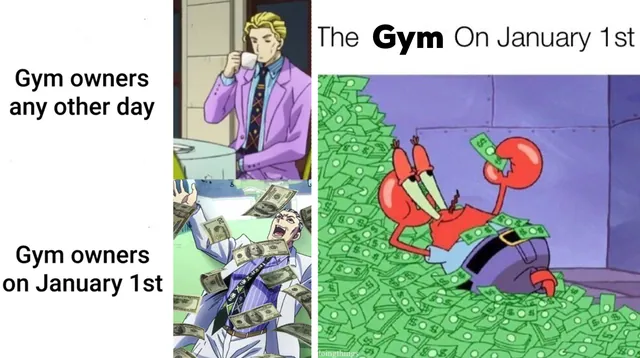 Gym Owners On January 1st meme card