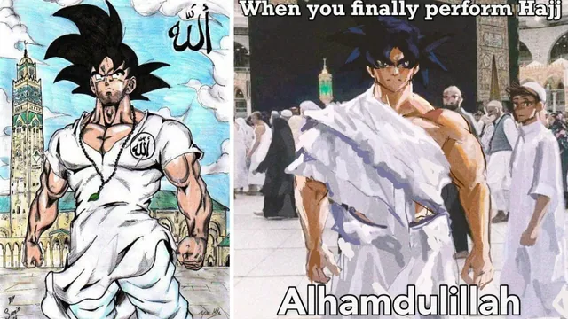 Halal Goku meme card
