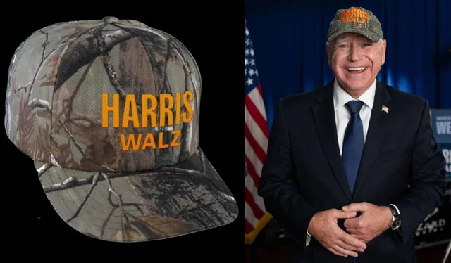 Harris Walz Midwest Princess Camo Hat meme card