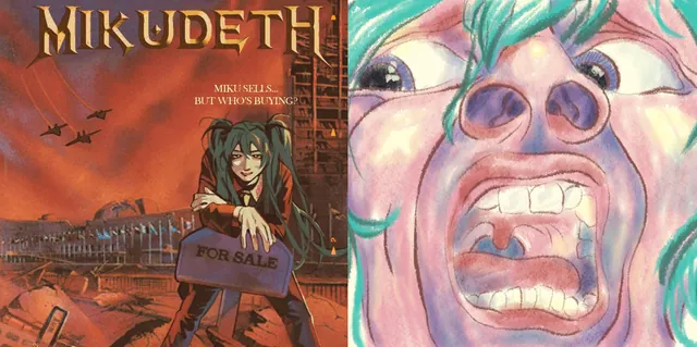 Hatsune Miku Album Cover Parodies meme card