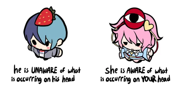 Carte meme He Is Unaware of What Is Occurring on His Head