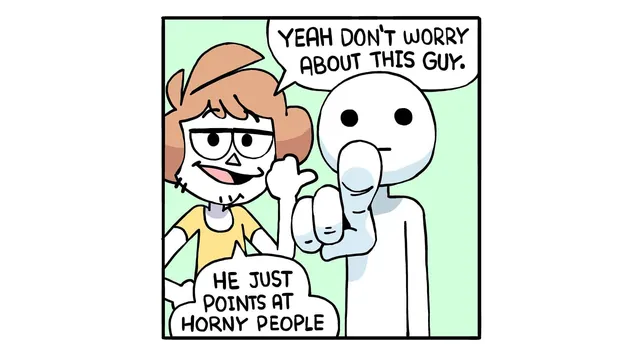 He Just Points At People meme card