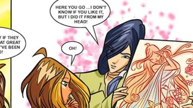Carte meme Helia Shows Flora His Painting / I Did It From My Head (Winx Club)