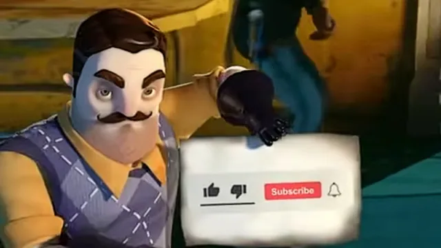 Hello Neighbor Subscribe Button meme card