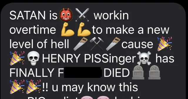 Carte meme Henry Kissinger Copypasta