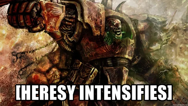 Heresy meme card