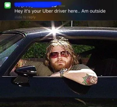 Hey It's Your Uber Driver meme card