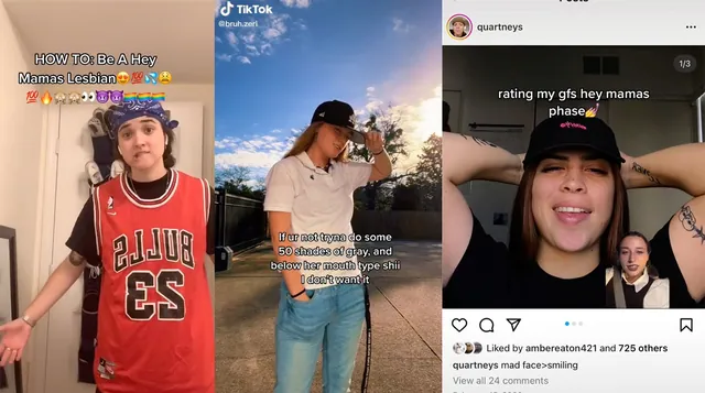 Hey Mamas Lesbians / TikTok Lesbians meme card