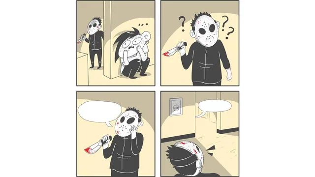Hiding From a Serial Killer meme card