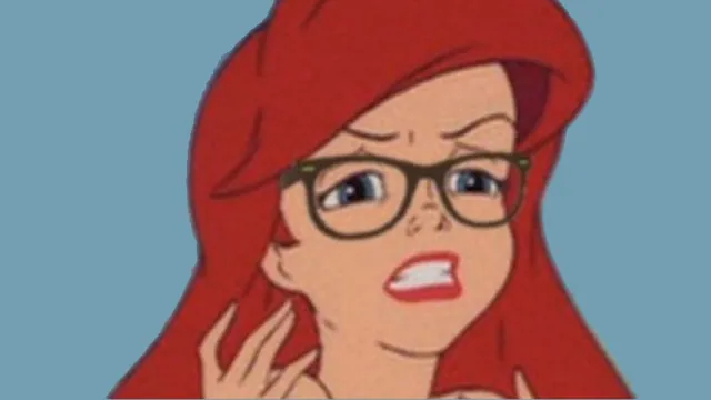 Hipster Mermaid / Hipster Ariel meme card