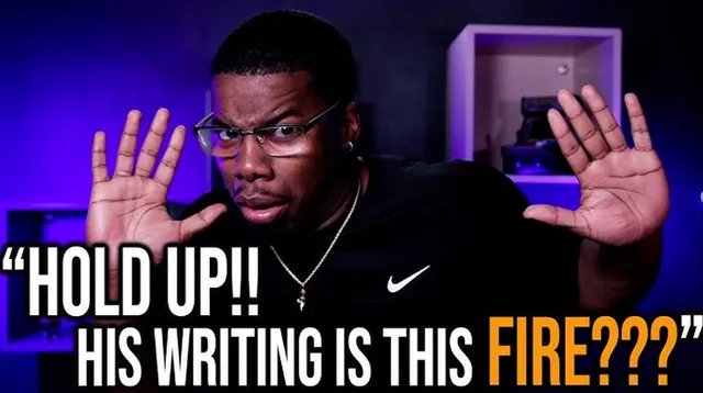 Hold Up!! His Writing Is This Fire??? meme card