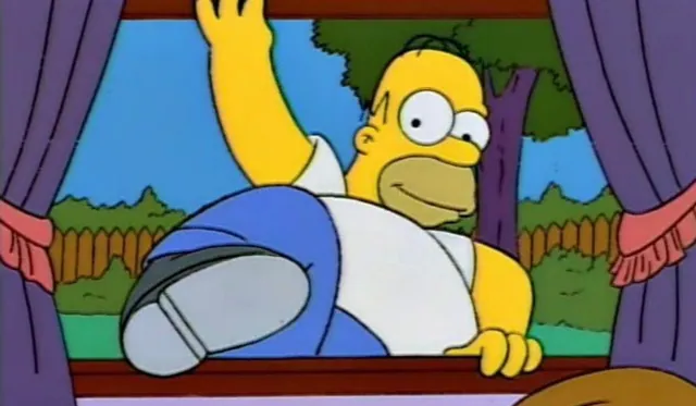 Homer Climbing Through A Window meme card