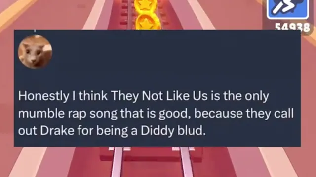 Carte meme Honestly I Think "They Not Like Us" Is the Only Mumble Rap Song That Is Good Bec...