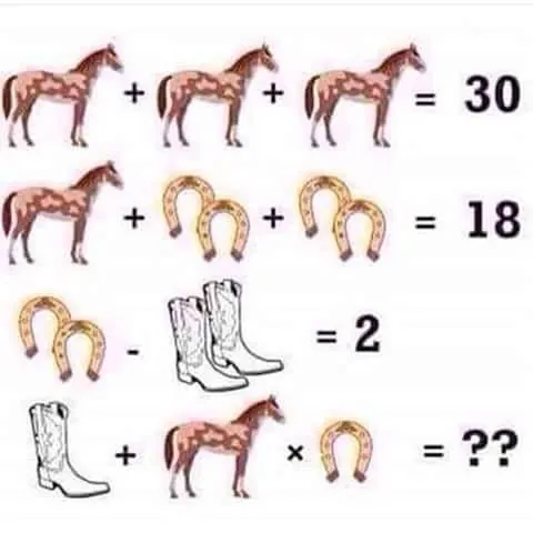 Carte meme Horse Algebra Question