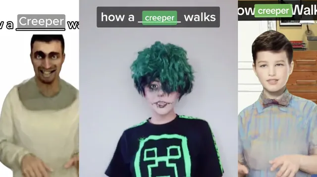 How a Creeper Walks meme card
