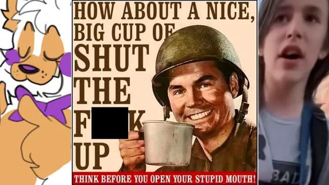 Carte meme How About A Nice Big Cup of Shut the Fuck Up
