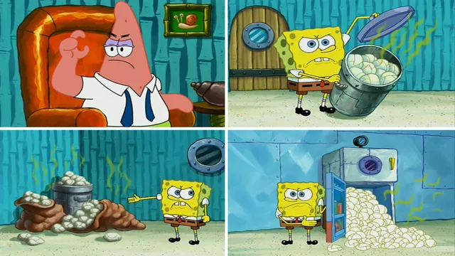 Carte meme How Many Diapers Could He Possibly Use? / SpongeBob Hmm