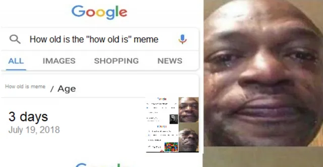 "How Old Is" Google Searches meme card