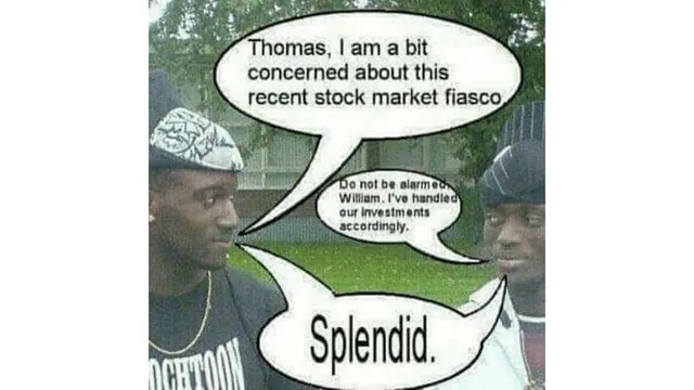 Carte meme I Am a Bit Concerned About This Recent Stock Market Fiasco / Splendid