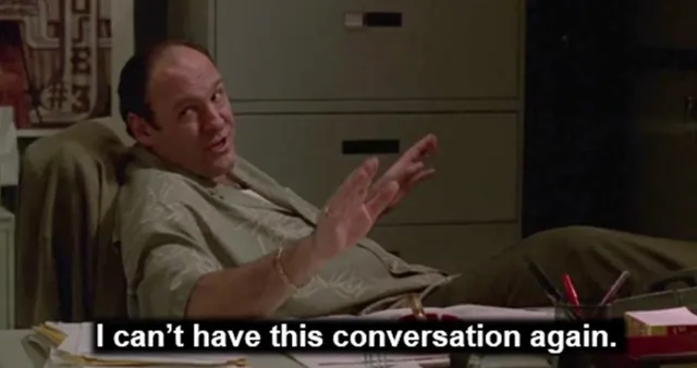 I Can't Have This Conversation Again meme card