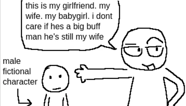 I Don't Care If He's A Big Buff Man, He's Still My Wife meme card
