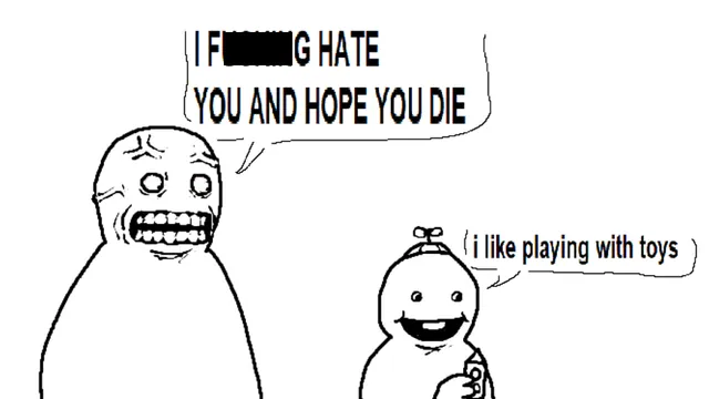 I Fucking Hate You and Hope You Die meme card