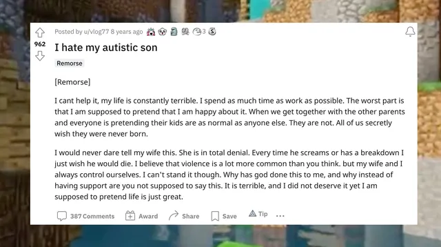 I Hate My Autistic Son meme card